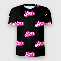 Футболка спортивная мужская Логотип Кен - патерн, цвет: 3D-принт