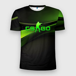 Мужская спорт-футболка CS GO black green logo