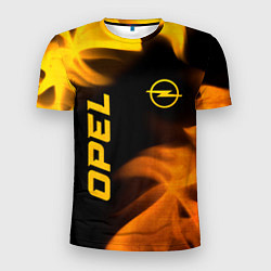 Мужская спорт-футболка Opel - gold gradient: надпись, символ