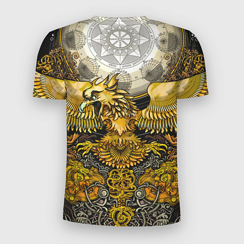 Мужская спорт-футболка Золотой орёл - славянский орнамент / 3D-принт – фото 2