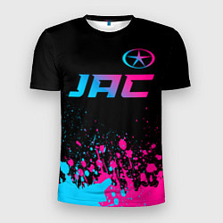 Мужская спорт-футболка JAC - neon gradient: символ сверху