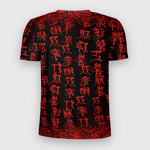 Мужская спорт-футболка Дракон и катана - иероглифы / 3D-принт – фото 2