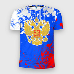 Мужская спорт-футболка Триколор рф и герб