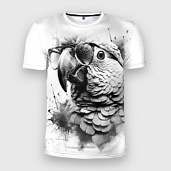 Мужская спорт-футболка Попугай ара в старинных очках