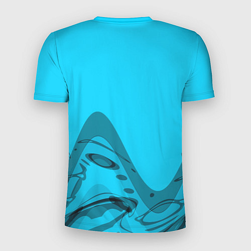 Мужская спорт-футболка Волны абстракция небесный / 3D-принт – фото 2