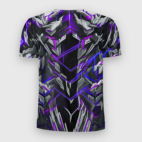 Мужская спорт-футболка Киберпанк линии фиолетовые / 3D-принт – фото 2