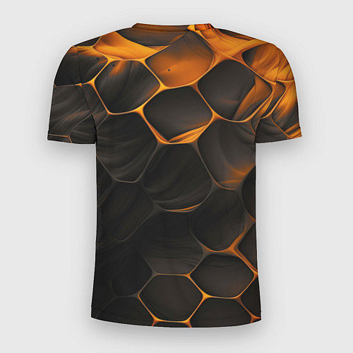 Мужская спорт-футболка Оранжевые плиты паттерн / 3D-принт – фото 2