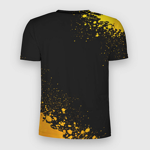 Мужская спорт-футболка Minecraft - gold gradient: надпись, символ / 3D-принт – фото 2