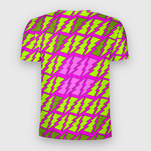 Мужская спорт-футболка Ретро молнии розово-жёлтые / 3D-принт – фото 2