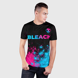 Футболка спортивная мужская Bleach - neon gradient: символ сверху, цвет: 3D-принт — фото 2