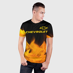 Футболка спортивная мужская Chevrolet - gold gradient: символ сверху, цвет: 3D-принт — фото 2