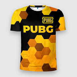 Футболка спортивная мужская PUBG - gold gradient: символ сверху, цвет: 3D-принт