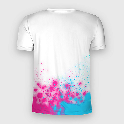 Мужская спорт-футболка BYD neon gradient style: символ сверху / 3D-принт – фото 2