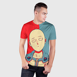 Футболка спортивная мужская Saitama hero face, цвет: 3D-принт — фото 2