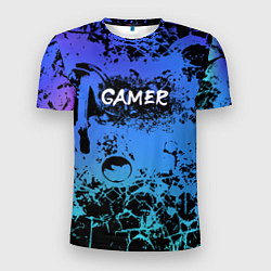 Мужская спорт-футболка Gamer геймер абстрактный фон
