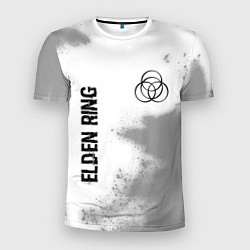 Мужская спорт-футболка Elden Ring glitch на светлом фоне: надпись, символ