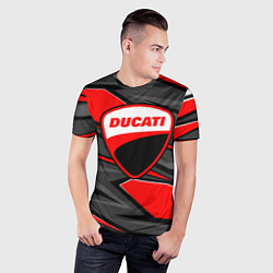Футболка спортивная мужская Ducati - red stripes, цвет: 3D-принт — фото 2
