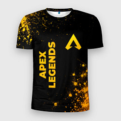 Футболка спортивная мужская Apex Legends - gold gradient: надпись, символ, цвет: 3D-принт