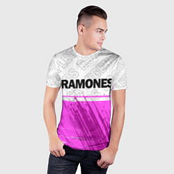 Футболка спортивная мужская Ramones rock legends: символ сверху, цвет: 3D-принт — фото 2