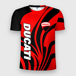 Футболка спортивная мужская Ducati - red stripes, цвет: 3D-принт