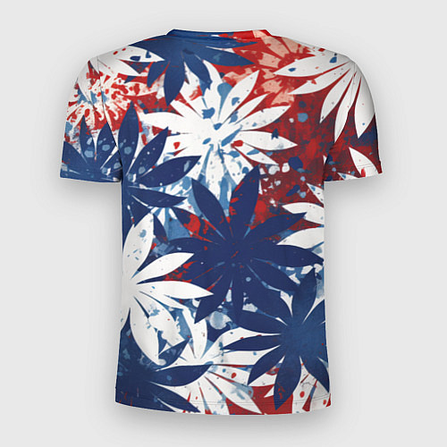 Мужская спорт-футболка Цветы в цветах флага РФ / 3D-принт – фото 2
