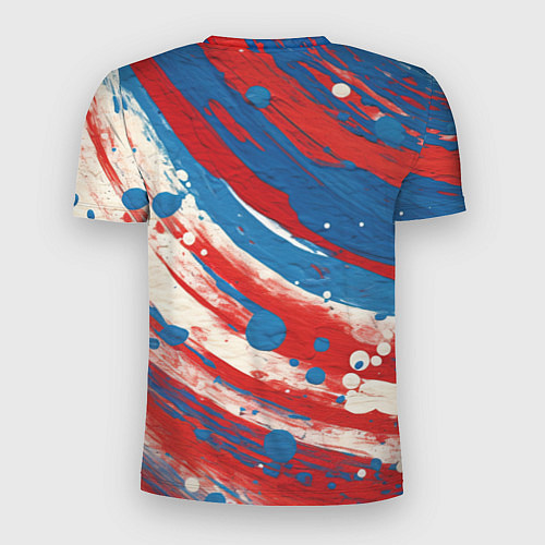 Мужская спорт-футболка Краски в цветах флага РФ / 3D-принт – фото 2