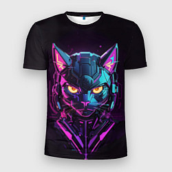 Мужская спорт-футболка Боевой коcмический кот