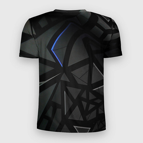 Мужская спорт-футболка Черные объемные плиты / 3D-принт – фото 2