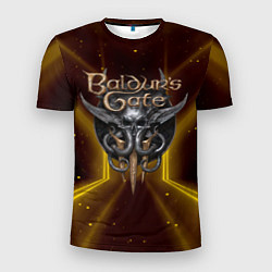Мужская спорт-футболка Baldurs Gate 3 logo black gold