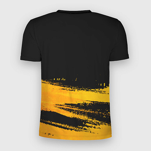 Мужская спорт-футболка Portal - gold gradient: символ сверху / 3D-принт – фото 2