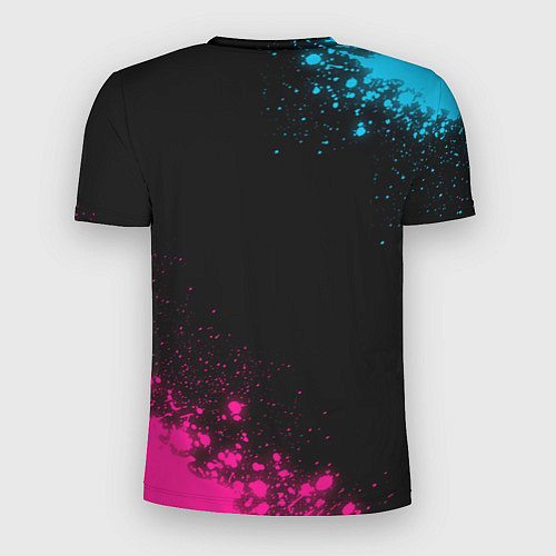 Мужская спорт-футболка Portal - neon gradient: надпись, символ / 3D-принт – фото 2
