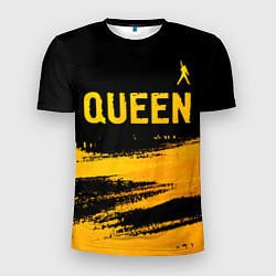 Футболка спортивная мужская Queen - gold gradient: символ сверху, цвет: 3D-принт