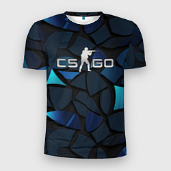 Мужская спорт-футболка CS GO blue black elements