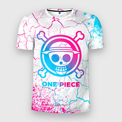 Мужская спорт-футболка One Piece neon gradient style