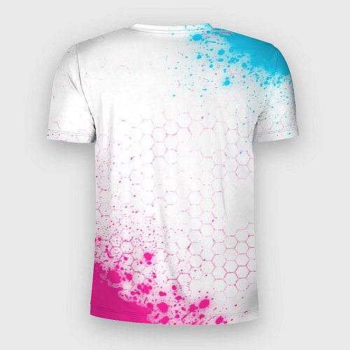Мужская спорт-футболка Sally Face neon gradient style: надпись, символ / 3D-принт – фото 2