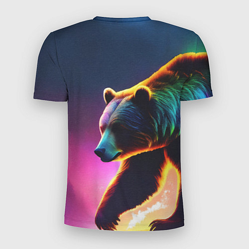 Мужская спорт-футболка Неоновый светящийся медведь гризли / 3D-принт – фото 2