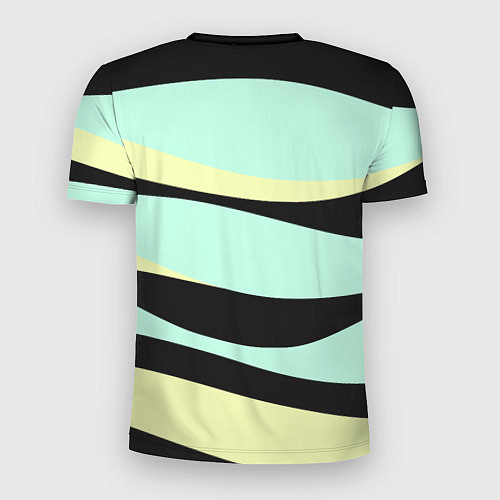 Мужская спорт-футболка Черно-бирюзовая абстракция / 3D-принт – фото 2