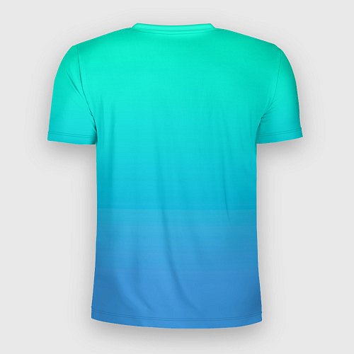 Мужская спорт-футболка Градиент сине-зелёный светлый / 3D-принт – фото 2