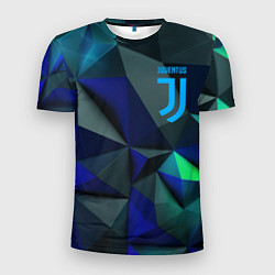 Футболка спортивная мужская Juventus blue abstract logo, цвет: 3D-принт