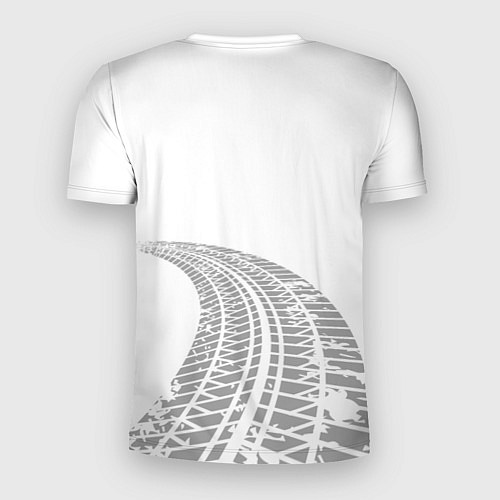 Мужская спорт-футболка Daewoo speed на светлом фоне со следами шин: симво / 3D-принт – фото 2