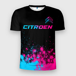 Мужская спорт-футболка Citroen - neon gradient: символ сверху