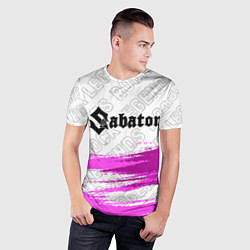 Футболка спортивная мужская Sabaton rock legends: символ сверху, цвет: 3D-принт — фото 2