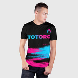 Футболка спортивная мужская Totoro - neon gradient: символ сверху, цвет: 3D-принт — фото 2