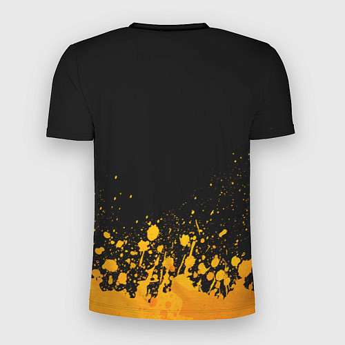 Мужская спорт-футболка Burzum - gold gradient: символ сверху / 3D-принт – фото 2