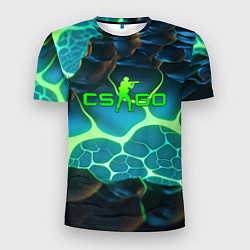 Мужская спорт-футболка CSGO разлом неоновых плит