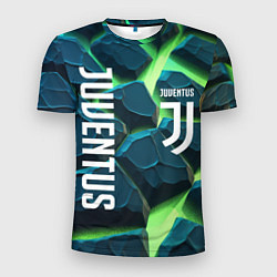 Мужская спорт-футболка Juventus green neon