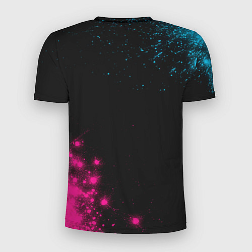 Мужская спорт-футболка Garbage - neon gradient: надпись, символ / 3D-принт – фото 2