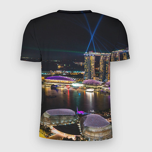 Мужская спорт-футболка Ночной город красочный / 3D-принт – фото 2