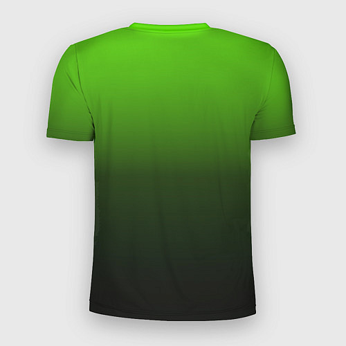 Мужская спорт-футболка Градиент ядовитый зеленый - черный / 3D-принт – фото 2