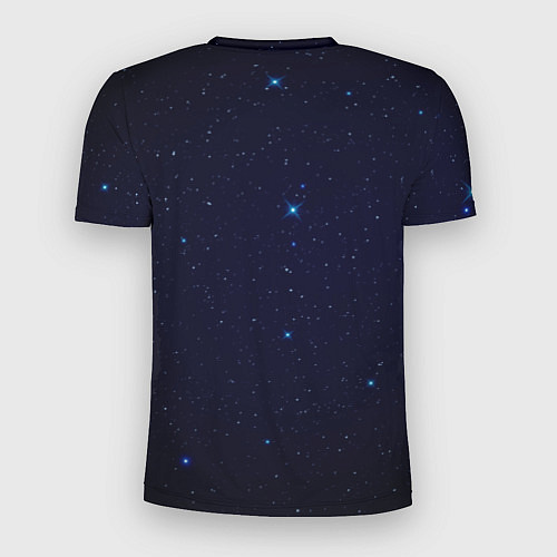 Мужская спорт-футболка Тёмный космос и синие звёзды / 3D-принт – фото 2